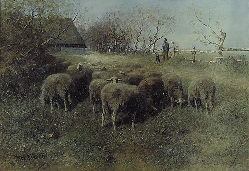 Shepherd with Sheep, 1900, François Pieter ter Meulen