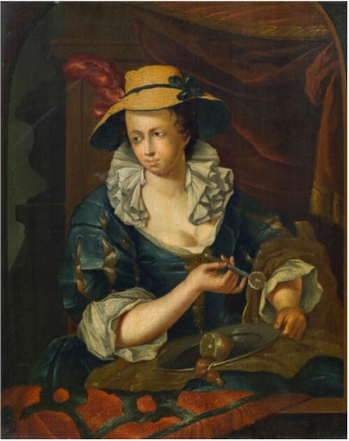 Woman peeling a lemon, 1750, François Xaver Henri Verbeeck