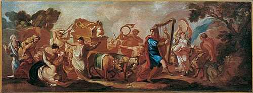 העברת ארון הברית על ידי דוד ששר ורוקד, 1708, Frančišek Karel Remb