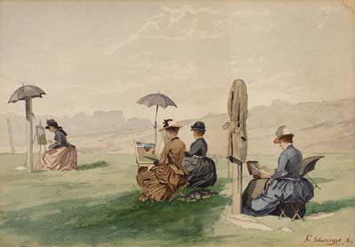 Painters outdoors, 1886, Friedrich Schwinge