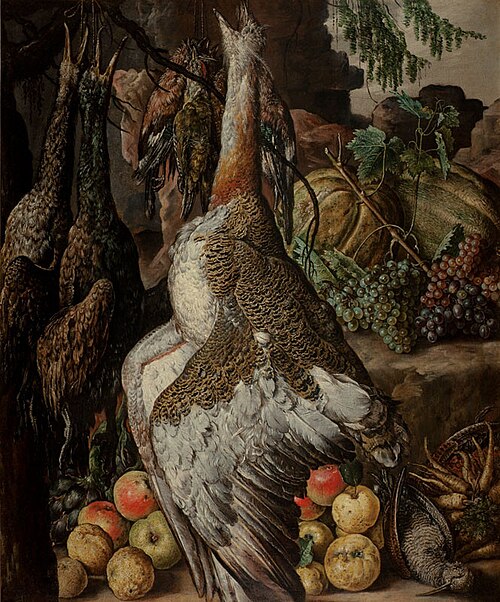 Still Life with Dead Birds and Fruit, 1643, Gottfried Libalt