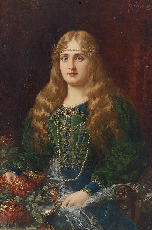 Junge Frau in historischem Kostüm, 1850, Ignace Spiridon