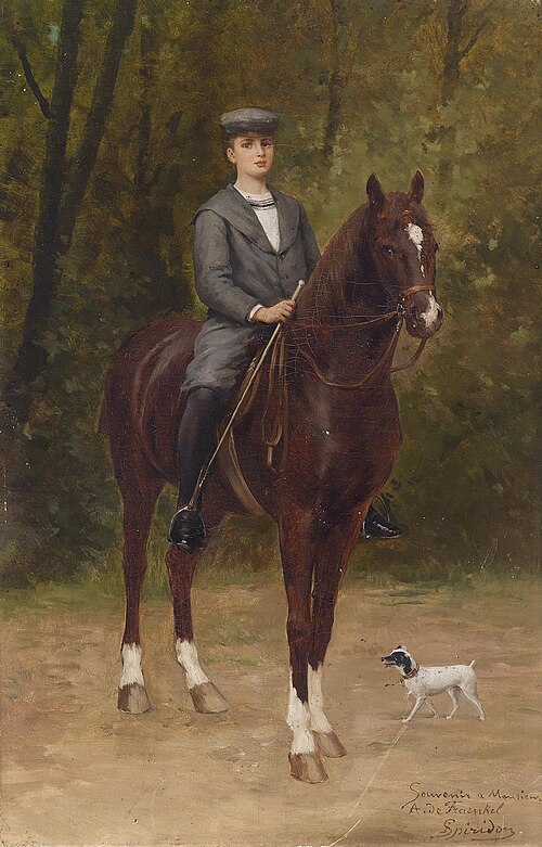 Oskar von Fraenkel (1887-1940) zu Pferd, 1898, Ignace Spiridon