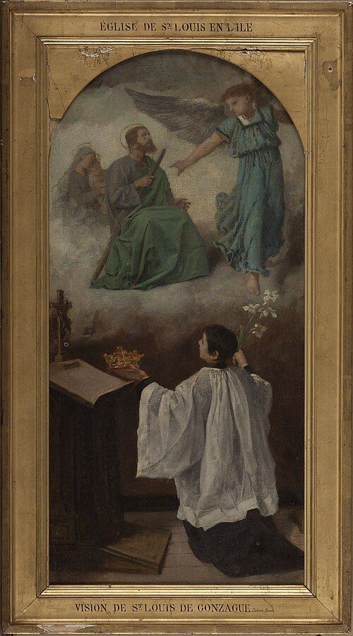 Esquisse pour l'église Saint-Louis-en-l'Ile : Saint Louis de Gonzague en contemplation devant les ve, 1870, Isidore Patrois