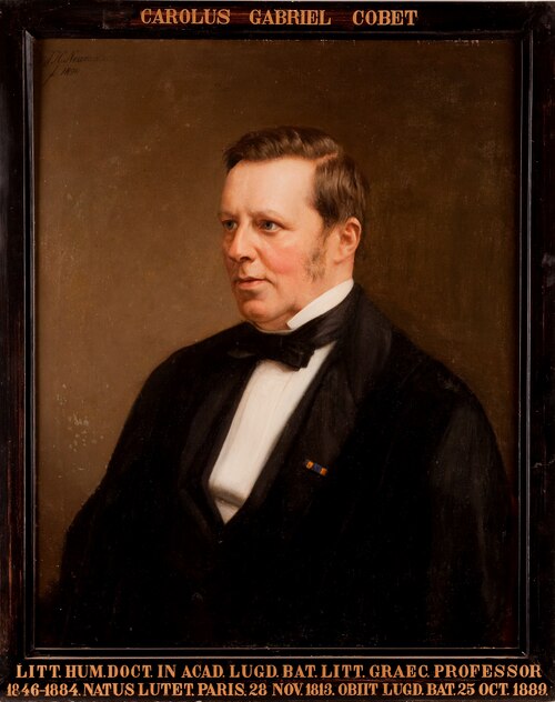 Portret van Carel Gabriel Cobet, hoogleraar Romeinse Oudheden, Oude Geschiedenis en Grieks te Leiden, 1890, Johan Heinrich Neuman