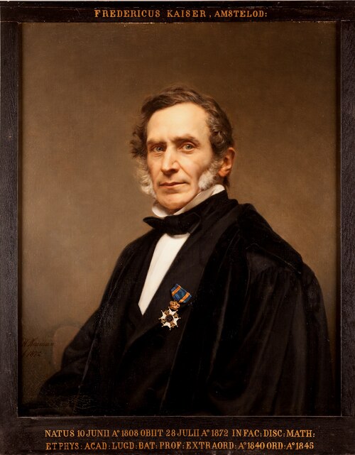 Portret van Friedrich Kaiser, hoogleraar Sterrenkunde te Leiden, 1872, Johan Heinrich Neuman