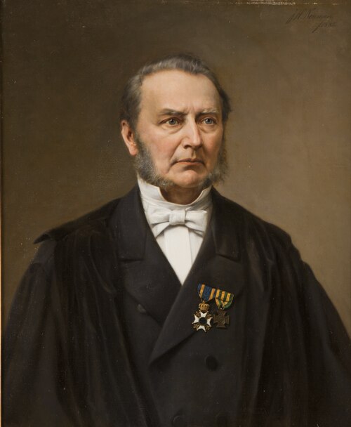 Portret van Joannes Henricus Scholten, hoogleraar Godgeleerdheid te Leiden, 1885, Johan Heinrich Neuman