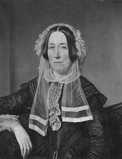 Portrait of Jacoba van der Breggen Pauw, echtgenote van J.P. van Mansvelt (1794-1860), 1853, Johan Heinrich Neuman