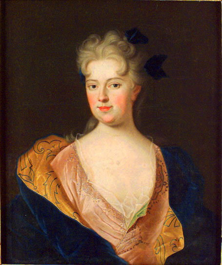 porträtt av Madame Anna Potocki Palatine de Chiovie (syster till Ludvig XV:s gemål), 1712, Johan Starbus