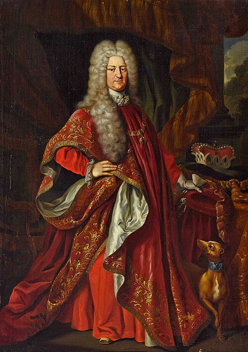 Portrait of Charles III Philip, Elector Palatine (1661-1742) in Robes of the Golden Fleece, 1750, Johann Philipp von der Schlichten