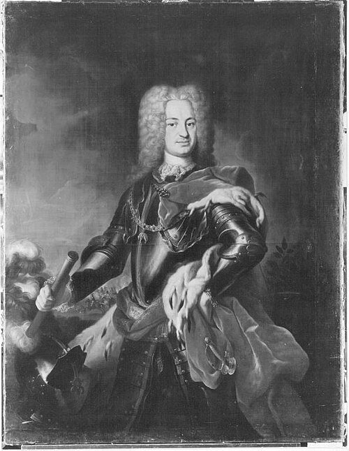 Bildnis des Joseph Karl Emanuel von Sulzbach als Feldherr (1694-1729), 1750, Johann Philipp von der Schlichten