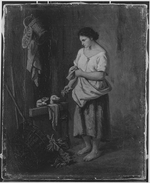 Mädchen mit Gänsen, 1866, Karl Friedrich Steinhardt