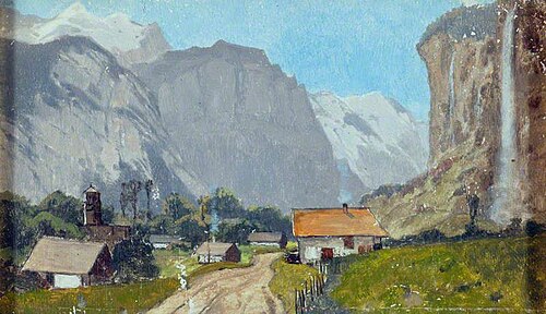 Lauterbrunnen and the Staubbach Falls, , Karl Heffner