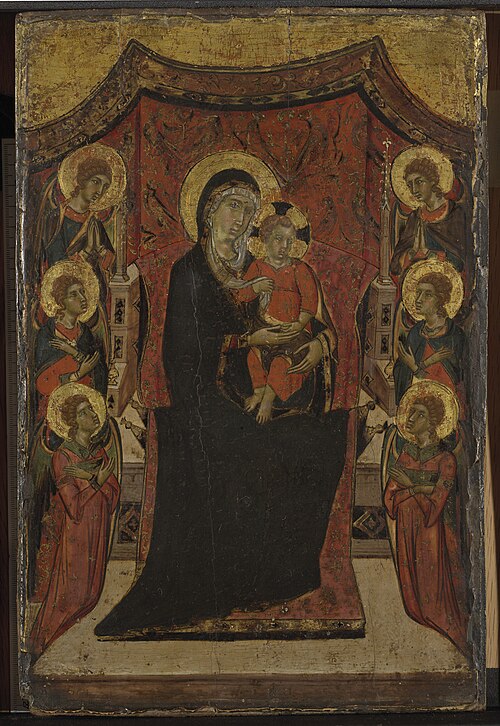 The Crucifixion and the Virgin and Child Enthroned, 1315, Maître de Monte Oliveto