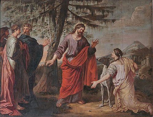 Jesus and the Woman of Canaan, 1673, Michael Angelo Immenraet