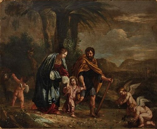 The flight into Egypt, 1650, Michael Angelo Immenraet
