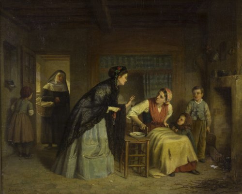 Visiting the Poor, 1865, Paul Seignac