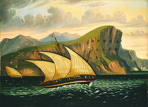 Felouque au large de Gibraltar, 1850, Thomas Chambers