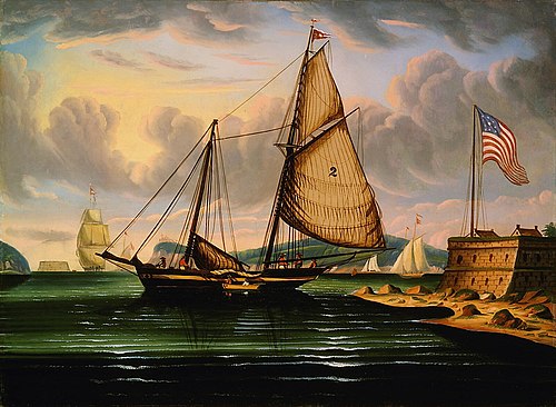 Le Port de New York et le Bateau pilote "George Washington", 1850, Thomas Chambers