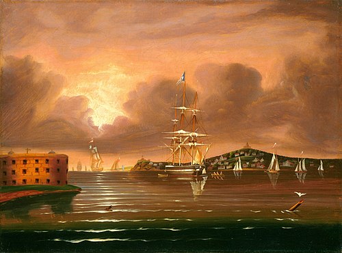 Ciel menaçant, baie de New York, 1850, Thomas Chambers