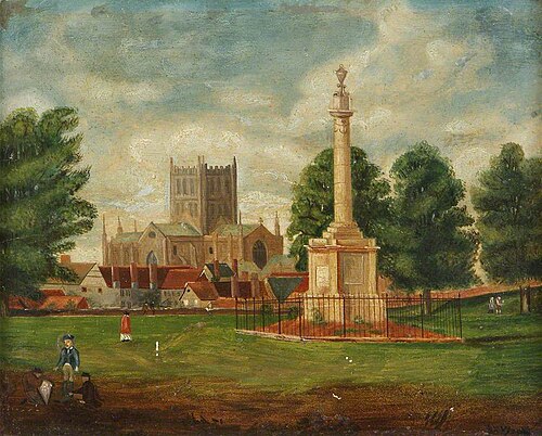Hereford Cathedral and the Nelson Monument, , Thomas Leeming