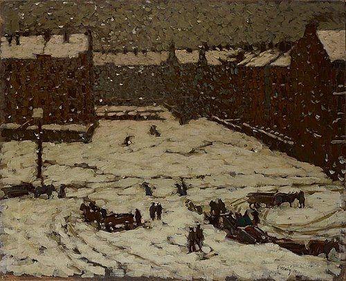 Vorstadt im Schneewetter, 1907, Václav Malý