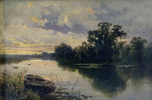 A Quiet Evening on the Thames Near Sonning, Berkshire, 1885, Walter Wallor Caffyn