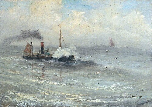Steamship in Stormy Seas, , William Hemsley
