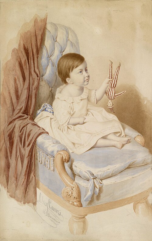 Mädchen mit Puppe, 1850, Canzi Ágost Elek