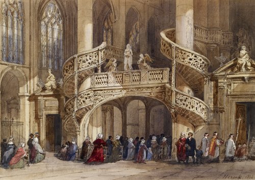 Intérieur de l'église Saint Étienne du Mont, 1864, Émile-Antoine-François Herson