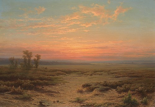 Heide bij avond, 1848, Cornelis Lieste