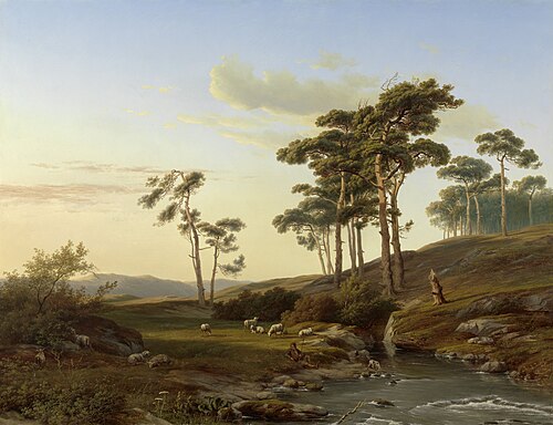 Avondstemming met herder, 1855, Cornelis Lieste