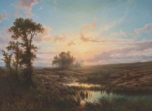 Zonovergoten landschap, , Cornelis Lieste