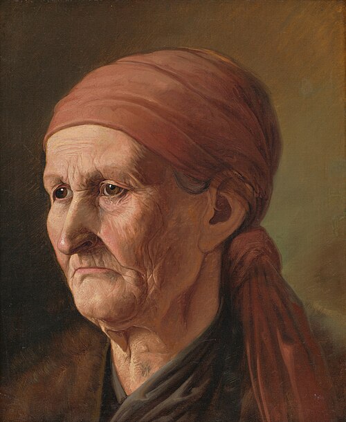 Head of an Elderly Woman, 1860, Vojtech Klimkovič
