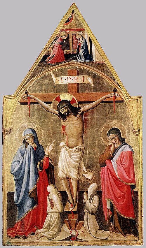 Crucifixion with Mary and St John the Evangelist, 1450, Antonio da Firenze