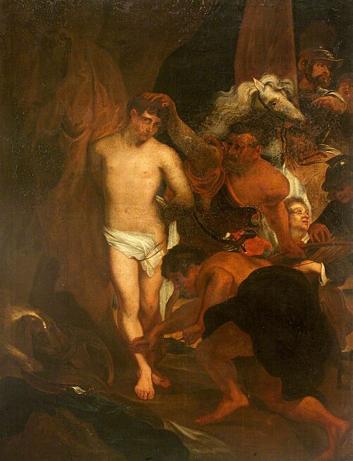 Saint Sebastian bound for Martyrdom (after Van Dyck), 1746, Isaac Seeman