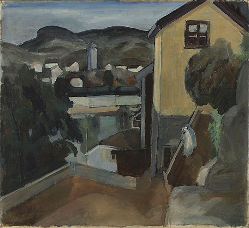 The yellow House in Risør, 1922, Otto Emil Johansen