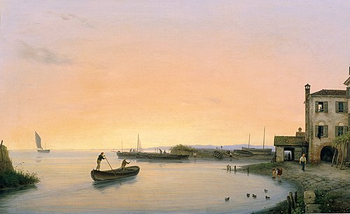 Chioggia vor Sonnenaufgang, 1838, Giuseppe Canella le Jeune