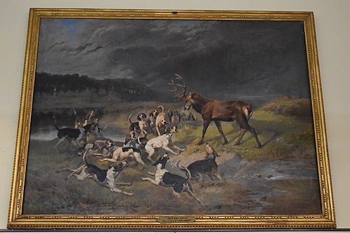 Cerf aux abois, 1900, Jules-Bertrand Gélibert