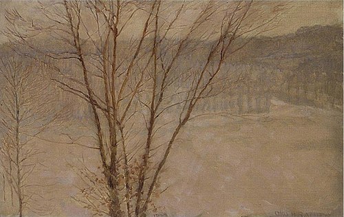 Winter Landscape with Barren Tree, 1907, Otto Henry Bacher