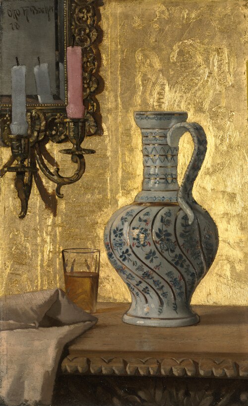 Pitcher and a Glass on a Table, 1878, Otto Henry Bacher