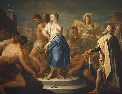 Clorinda Rescuing Olindo and Sophronia from the Stake, 1690, Paolo De Matteis