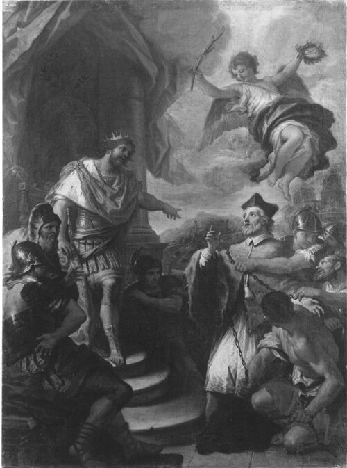 Johann Nepomuk vor König Wenzel, 1695, Paolo De Matteis