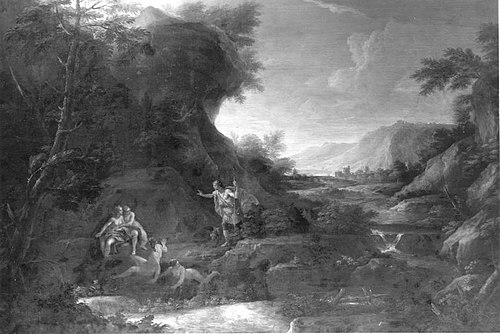 Ideallandschaft mit Diana und Aktäon, 1695, Paolo De Matteis