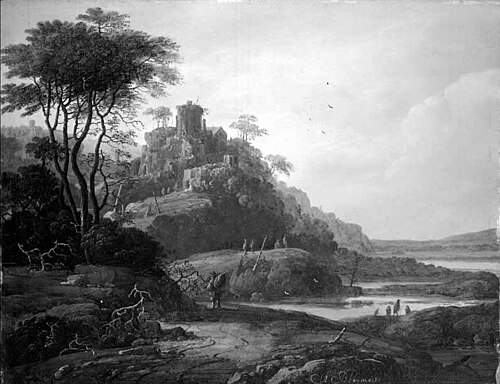 Berglandschap met ruïne, 1650, Abraham Blommaert