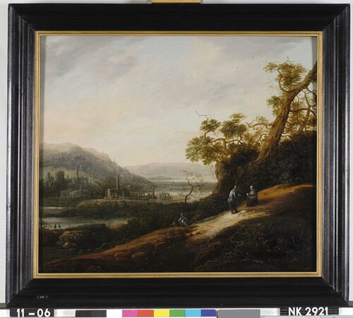 River landscape with the Flight into Egypt, 1662, Abraham Blommaert