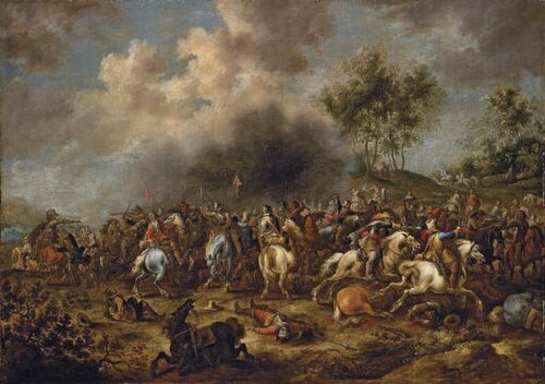 Cavalry battle, 1650, Alexander Casteels the Elder