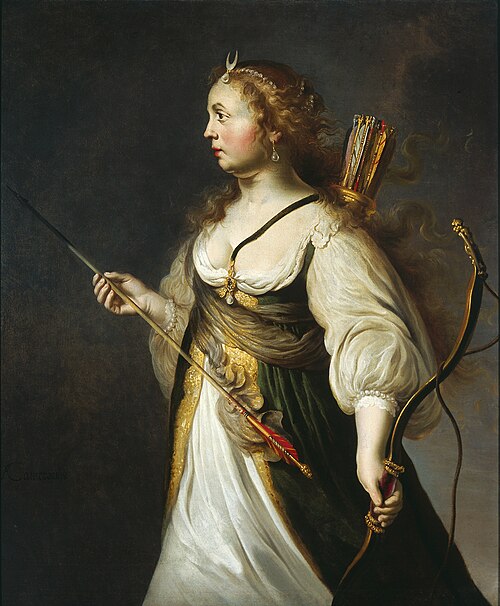 Portrait of a woman as Diana, 1666, Adam Camerarius