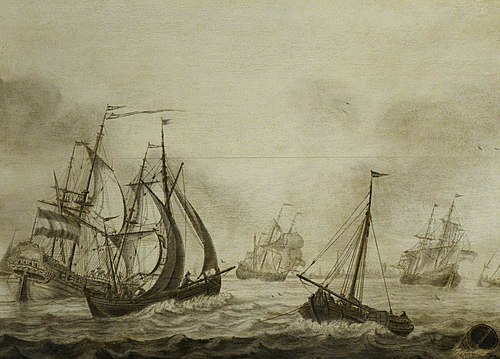 A Dutch dogger with a whaler and other vessels off a Dutch port, , Cornelis Pietersz. de Mooy