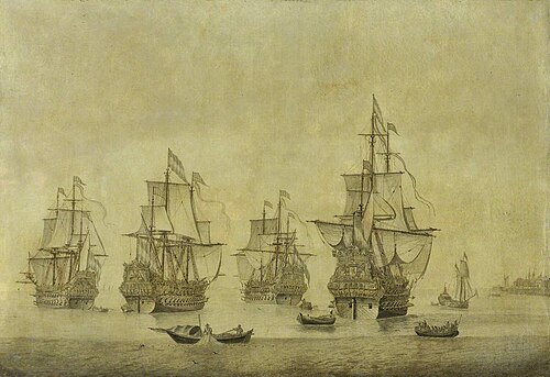The 'Eendracht' with the 'Zeven Provincien' and Other Dutch Men-of-War, 1664, Cornelis Pietersz. de Mooy